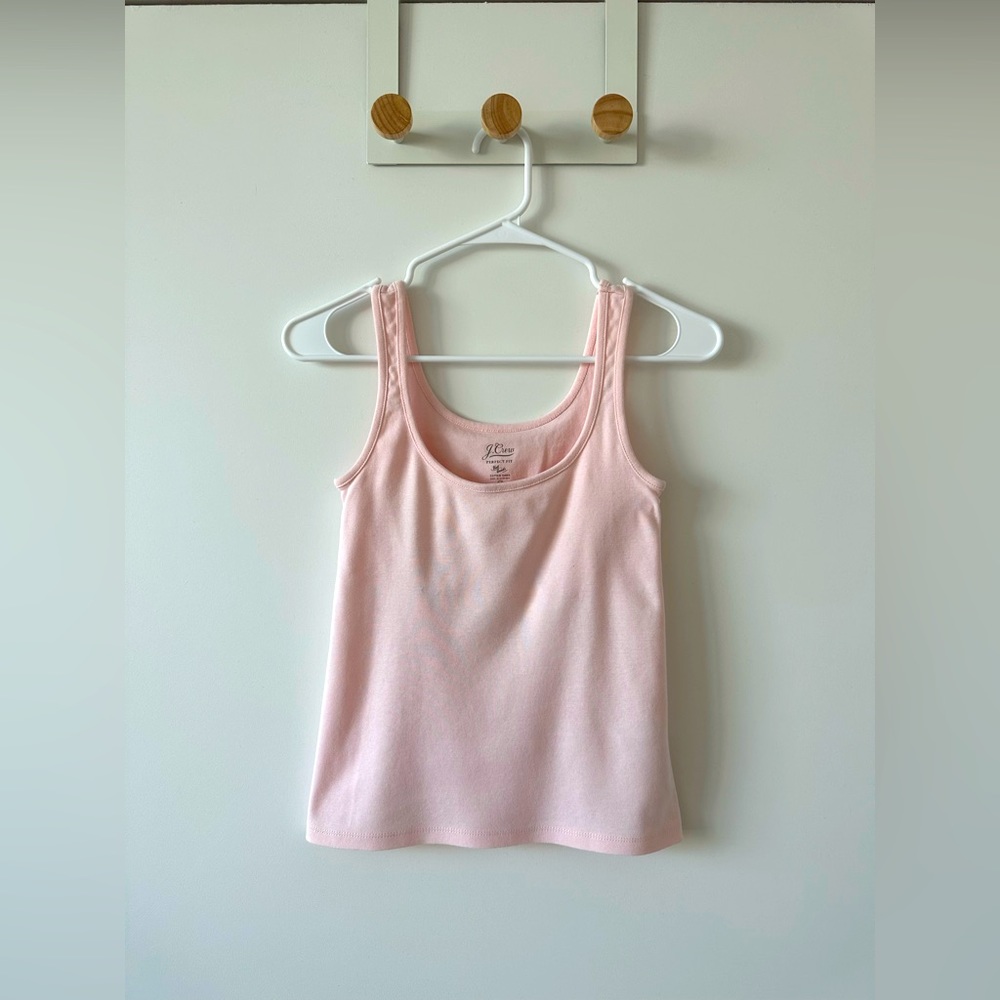 J.Crew perfect-fit shelf-bra tank top in whisper peach